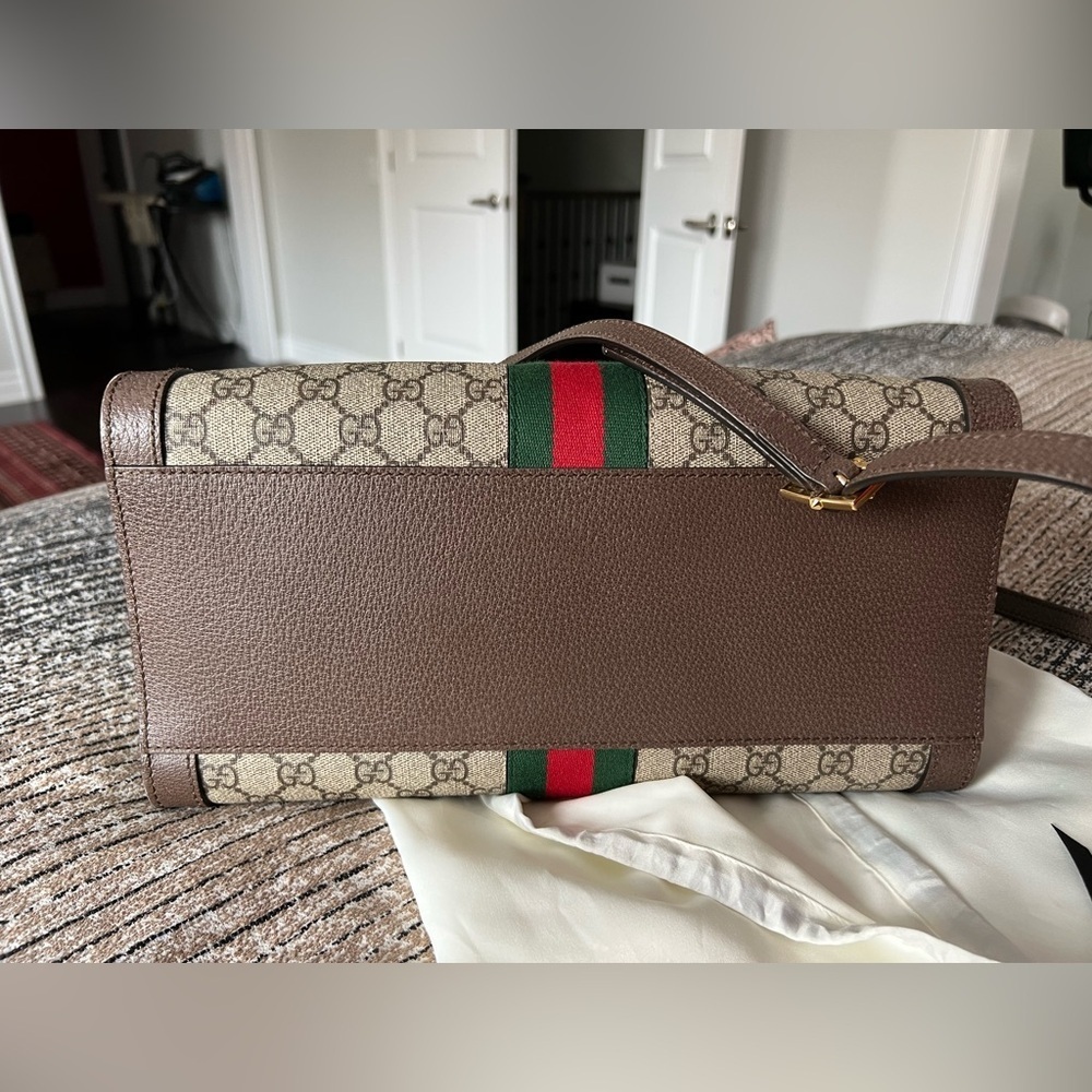 Authentic Gucci Supreme Monogram Web Medium Ophidia Tote - Picture 7 of 16